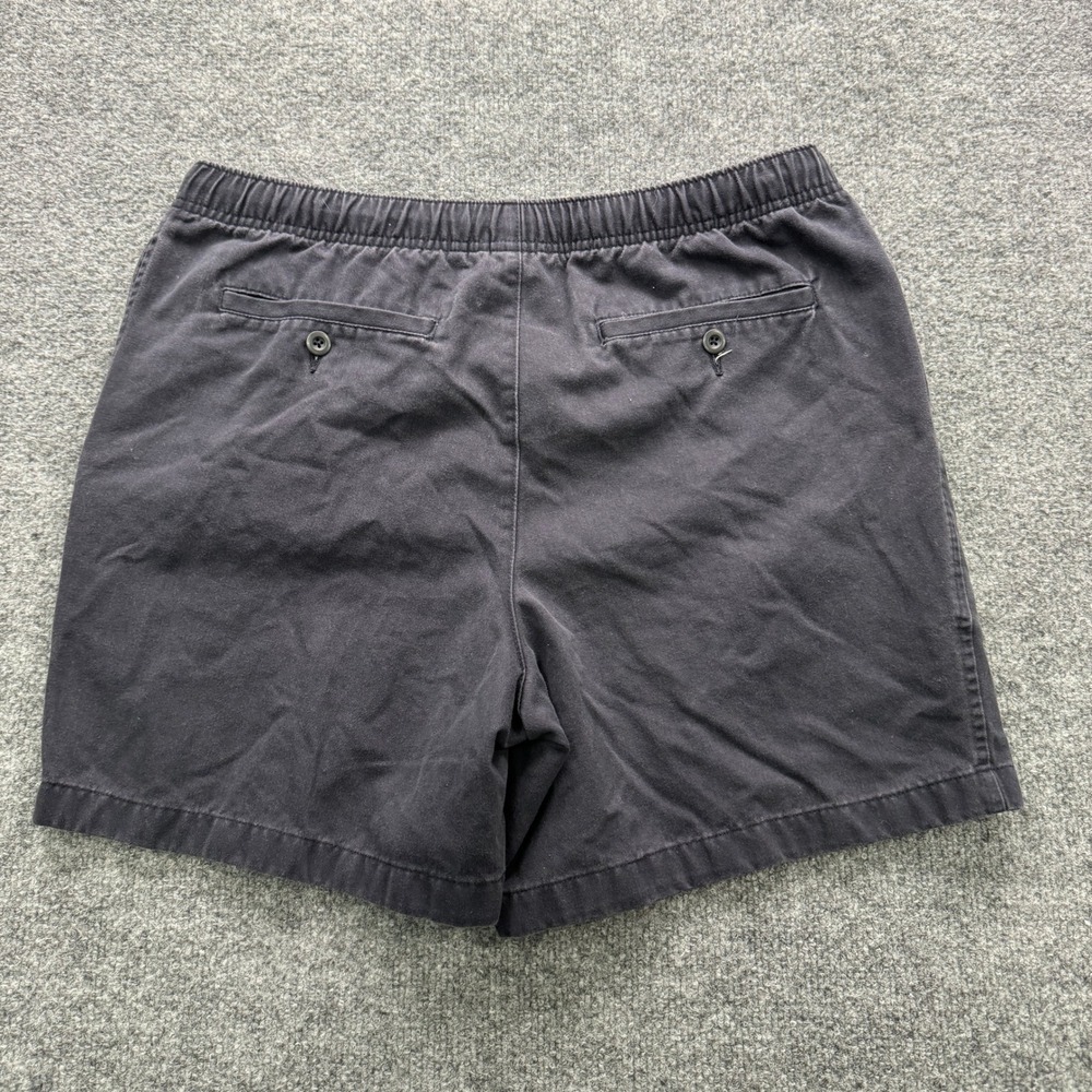 Lands End Elastic Waist Chino Shorts Mens M Black 5.5" Inseam Casual Twill - Picture 2 of 12